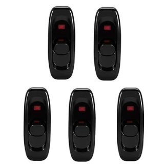 Pssopp Pack of 5 Intermediate Switch AC 250 V 10 A Inline Switch Light Lamp Switch with LED Indicator Light (Black)