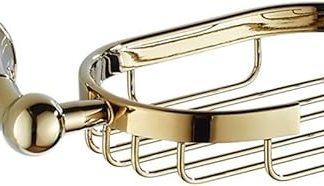 Gold Brass Soap Dish Holder with Drip Design, Rustproof Bathroom Soap Basket for Kitchen and Hotel, Elegant Storage Solution