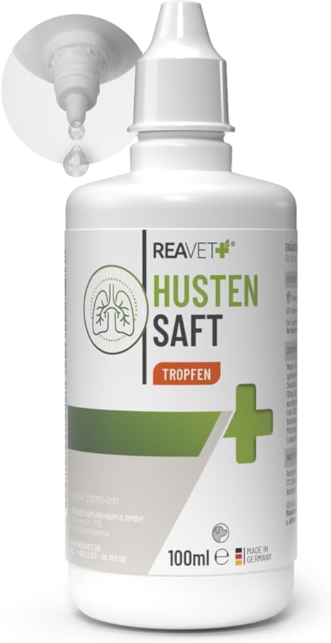 ReaVET Cough Syrup Drops for Dogs 100 ml I Bronchial Liquid I Secondary for Cough and Respiratory Irritation