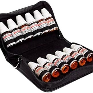Made of black cowhide leather for 12 DHU glasses, oils, essences