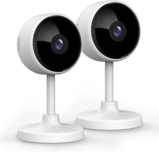 litokam Little Elf Surveillance Camera, Baby Monitor with Camera with Motion Detection, Night Vision, Two-Way Audio, Indoor Camera Surveillance for Dogs, Pet Camera with App Compatible Alexa
