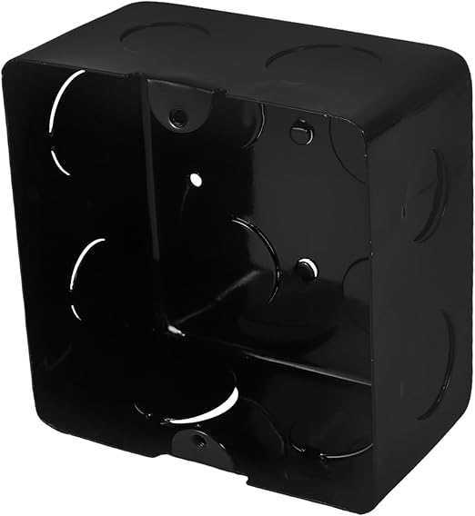 Operitacx Black Rustproof Floor Socket Box Made of Iron, Waterproof Built-in Socket for Living Room, Durable Electrical Junction Box with Fade Resistant Oven Paint, Space-saving and