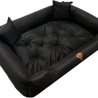 Dogs4Life XXL Dog Bed 130 x 105 cm | Dog Bed for Very Large Dogs | Orthopaedic | Dog Cushion | Washable | Outdoor | With Rim | Water-Repellent (XL, Black)