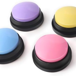 Buzzer with Recording Function, Buzzer with Recording Function, Intelligence Toy for Dogs, Pet Talking Training Answer Buzzer, 30 Seconds Recording & Playback, Pack of 4