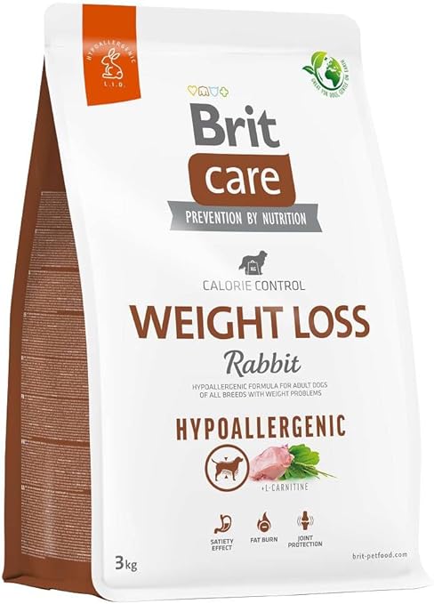 BRIT Care Hypoallergenic Adult Weight Loss Rabbit - Dry Dog Food - 3 kg