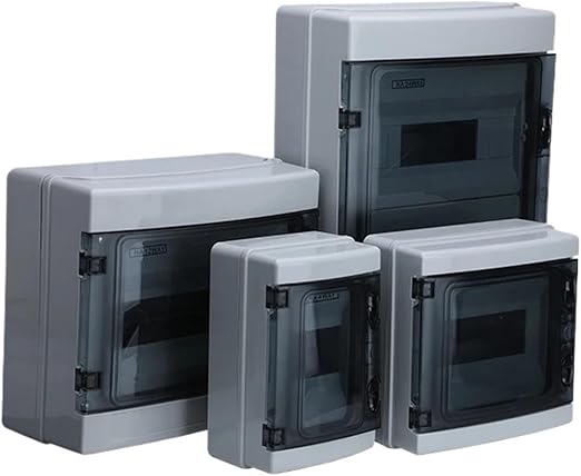 AIRUIXI Verteilerkasten außen HA-Serie 4/8/12/18/24-Wege-IP65-Kunststoff-Elektroverteilerkasten MCB-Box, Schalttafelmontage, Anschlussdose(HA 12Ways)