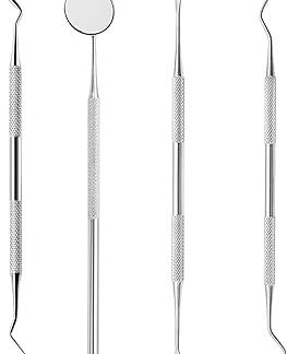 EUZUXU Tartar Remover Tartar Remover Dog Tooth Cleaner Double Head Dental Care 4 Professional Tooth Cleaning Tartar Remover Made of Stainless Steel