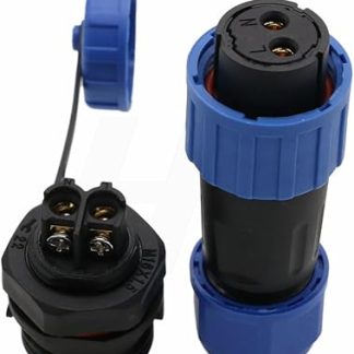 HangTon TY16 2 Pin 16A Power Electrical Connector, Thread Panel Mount Socket, Male Cable Plug, Screw Connection for Waterproof Quick Coupling Outdoor Device Boat Marine