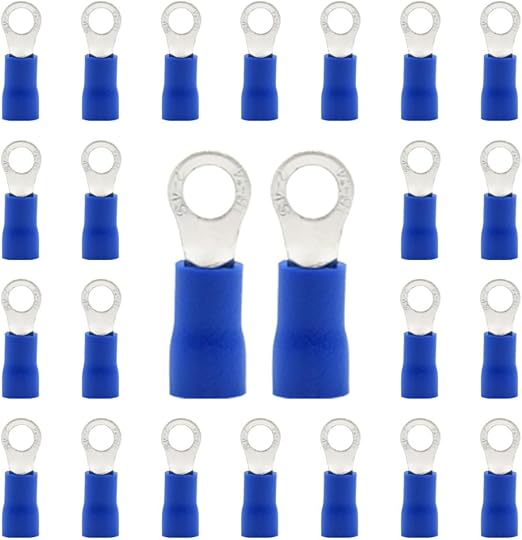 CEEYSEE Pack of 100 Insulated Ring Crimp Connectors Quick Splice Wire Terminals Wire Crimp Connectors (PRH4)