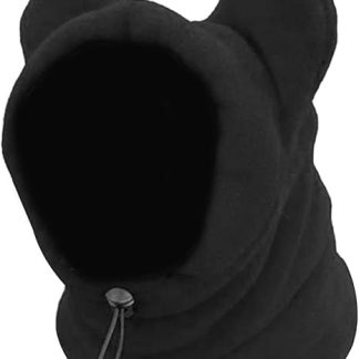 Folpus Dog Hood Winter Hat Earmuffs Costume Pet Winter Hat Dog Ears Cover for Medium to Large Dogs Pets Puppies Camping, Black M