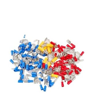 100Pcs/Set Multicolor Piggy Back Spade Terminal Fully Insulated Butt Splice Wire Cable Crimp Electrical Terminators Connector