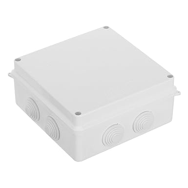 ULTECHNOVO Waterproof Electronics Junction Box with Hole Plug for Outdoor Use, Robust Housing for Electrical Projects, White