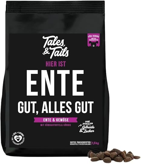 Tales&Tails Grain-Free Soft Food for Dogs, 70% Duck as the Only Animal Protein Source, Short Ingredients List, No Sugar, No Additives, 1 x 1.5 kg