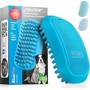 BluePet Bath Brush Rubber Curry Comb for Short Hair Dogs and Cats with Massage Effect I Removes Loose Top Hair, Dust & Dirt I Ideal Bath Curry Comb for Massage Dog Shampoo