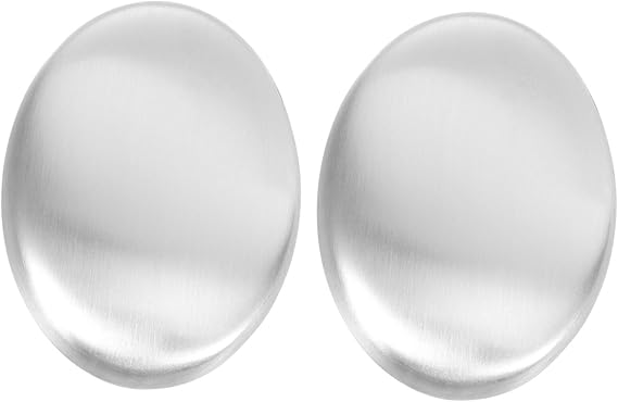 Ciieeo Pack of 2 Deodorising Soap Stainless Steel Portable Soaps Metal Soap for Home Odour Absorbing Soap Made of Stainless Steel Safe Soap Stainless Steel Silver
