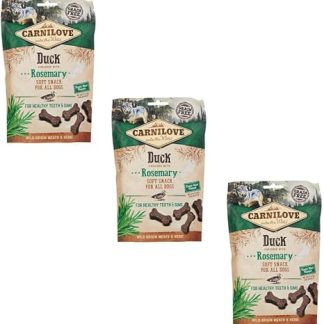 Carnilove Soft Snack Duck with Rosemary | Pack of 3 | 3 x 200 g | Treats for Dogs | Duck and Rosemary | No Added Sugar | Exotic Meat Flavour