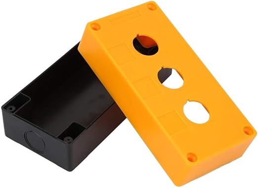 BX3 Electrical Junction Box 22mm Three Holes Push Button Switch Control Protective Box ABS Housing Waterproof (Yellow)