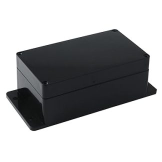 Mewutal IP67 Waterproof Junction Box ABS Junction Housing Dustproof Electronics Enclosure for Outdoor Warehouse with Fixed Ears (Black, 158×90×64mm)