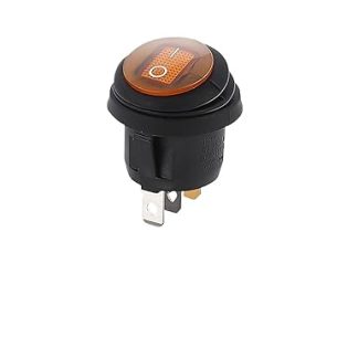 5/20/100PCS KCD1 Round Circular Shape Waterproof Rocker Switch 3Pin ON/OFF Electrical Equipment With Lighting Power 12V ZDVHOMCB(LED YELLOW 12V-24V,20PCS)