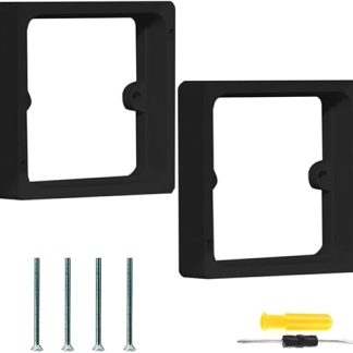Acmerota Frame for Sockets and Switches Single 20 mm for Black Back Box Increased Installation, Stackable Square Spacer Frame Back Box Plate Electrical Outlet Box Extender, Pack of 2