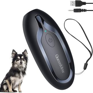 Queenmew Anti Bell Device for Dogs, Anti-Barking Ultrasonic Device with Variable Frequency, Effective Long Range Against Barking Dogs for Indoor and Outdoor Use