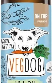 VEGDOG Vish Oil Hypoallergenic Oil (250 ml) | Dietary Supplement for Dogs | Vegan Fish Oil with Omega-3 Fatty Acids