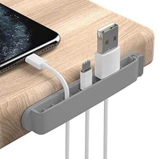PZOZ Pack of 3 Cable Clips Management Organiser Cable Cord Holder Self Adhesive Desk Wire Tidy for Phone Charging Cable Home Office (Grey)