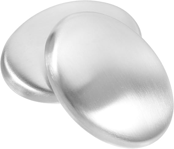 2 pieces stainless steel soap for odour removal, metal odour remover for kitchen, fish odour remover, compact and portable, against cooking odours