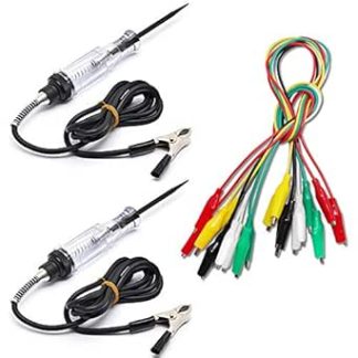 2 Packs 6V-24V Voltage Continuity and Current Tester with Test Lead Set and Alligator Clips, SourceTon 2pcs Circuit Tester and 10pcs and 5 Colors Alligator Clips with Wires