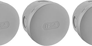 DEBFLEX 718811 718811-Electrical Outdoor Waterproof Set of 3 IP54 Diam 70 Junction Boxes, Grey, D70/P40