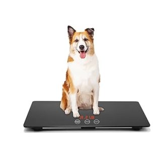 Digital Pet Scales for Dogs, Pet Scale Platform, 3 Weighing Modes, kg, oz, lb, MAX 220 lbs/100 kg, Capacity with a Precision of 10g, 65 x 45 cm, Black