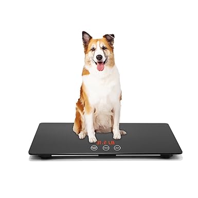 Digital Pet Scales for Dogs, Pet Scale Platform, 3 Weighing Modes, kg, oz, lb, MAX 220 lbs/100 kg, Capacity with a Precision of 10g, 65 x 45 cm, Black