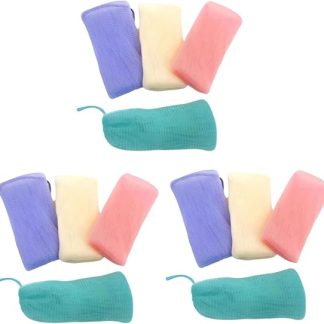 3 Sets Exfoliating Soap Bag Mesh Bar Bag for Shower Hanging Mesh Portable 4 Pieces x 3