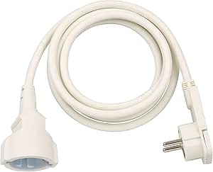Brennenstuhl Quality Plastic Extension Cable with Flat Connector (Extension Cable, Flat, for Indoors, with 2 m Cable), White