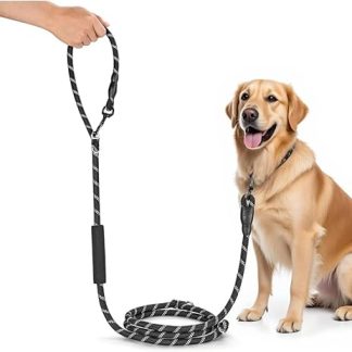 Dog Lead for Large and Medium Dogs (15-60 kg), 3.4 m Adjustable Double Lead & Free Handle Made of Nylon with Reflective Extreme Force up to 200 kg