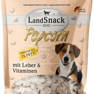 LandSnack Popcorn, the rice snack for dogs with less than 1% fat, the special treat from Germany (with liver and vitamins 100 g)