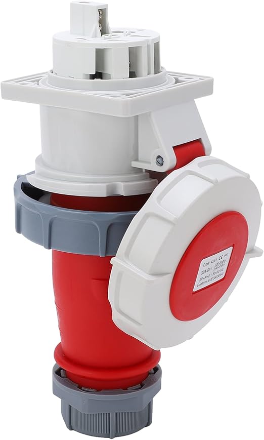 Industrial Socket, IP67 Waterproof, Wear-Resistant, Flame Retardant, 3P+N+E 32A, 220-380V/240-415V, for Outdoor Camping