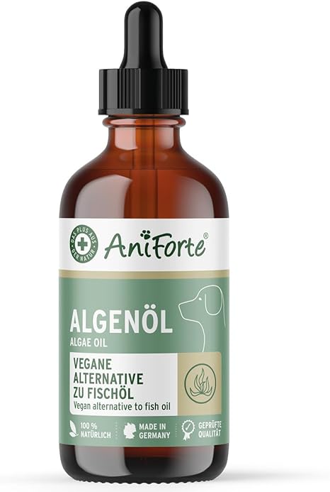 AniForte Algae Oil for Horses, Dogs & Cats 50 ml - Highly Concentrated Vegan Omega 3 Oil from Algae Supports Joints, Metabolism, Fur & Skin