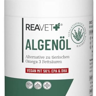 ReaVET Algae Oil for Dogs, Cats, Horses 50 ml, High Dose & Vegan Omega-3 Oil, Food Oil Made of Algae Supports Joints, Metabolism, Fur & Skin