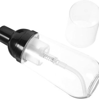 FOMIYES Travel Size Foaming Pump Bottles Pack of 3 60 ml Mousse Foam Bottle Empty Clear Soap Dispenser Made of Plastic Refillable Eyelash Shampoo Container