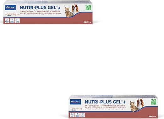 Virbac Nutri-Plus Gel | Double Pack | 2 x 120 g Tube | Supplementary Feed for Dogs and Cats for Convalescence | Appetite Stimulating, Highly Concentrated Energy Carrier