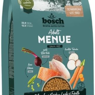 Bosch HPC Menue Adult with North Sea Salmon & Trout Grain-Free Dry Dog Food for Adult Dogs of All Breeds 1 x 12 kg