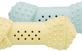 TRIXIE Junior Cooling Bone - Practical Rubber Dog Toy for Puppies - 10 cm, Dog Bone for Extra Chewing Fun - 33340