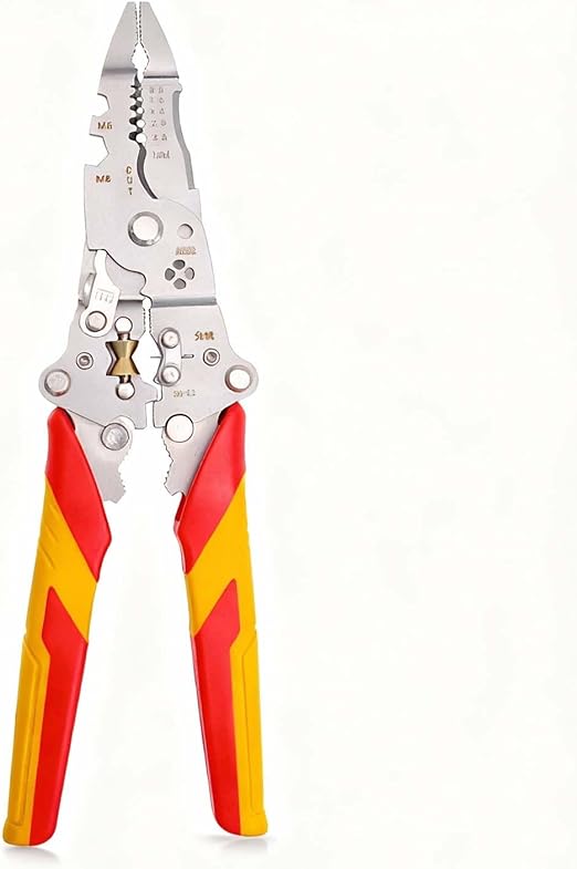 LTHERMELK Wire Stripper, Side Cutters, Wire Shears - 9 in 1 Stripping Tool Professional Electrician Tool Set | Cable Shears VDE | Bolt Cutter Electrician