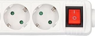 Unitec socket strip 3-fold with switch, 1.4 m. White, 445211.