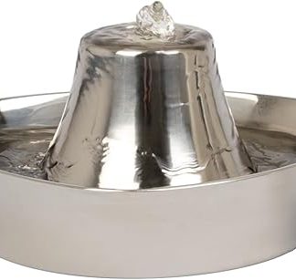 PetSafe stainless steel drinking fountain, model coastal noise or 360, cat, for cats and dogs, 1.8 litres or 3.8 litres water capacity, quiet operation, dual filtered water.