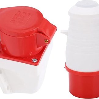16A 5 Pin Industrial Plug, Three Phase Industrial Socket, Industrial Power Plug Connector Set, Surface Mount Socket, 3 Phase IP44 Waterproof 220 to 380V/240 to 415V