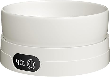 Heated Water Bowl with Battery, Heated Cat Bowl - 4 Temperature Settings Winter Drinking Bowl, Thermal Dog Water Bowl - For Chickens, Ducks, Animals, Puppies, Kittens