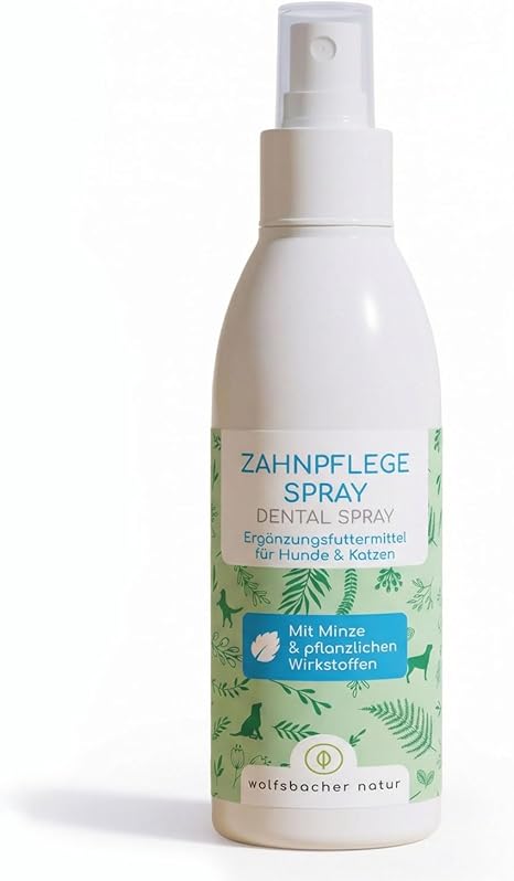 Wolfsbacher Natur Tartar Remover for Dogs and Cats - Natural Teeth Cleaning without Brushing - Dissolves Tartar, Gives Fresh Breath - Dental Spray with Organic Mint and 100% Plant Ingredients