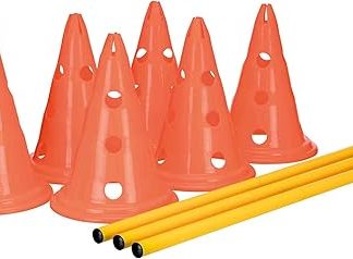 Trixie 32091 Dog Activity Obstacles, Pack of 3, Diameter 23 x 30 cm / 78 cm Length, Orange / Yellow